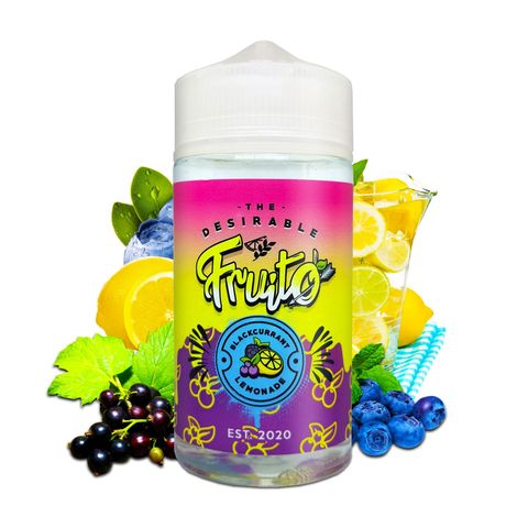 Fruito E-Liquids 200ml Shortfill Blackcurrant Lemonade On White Background