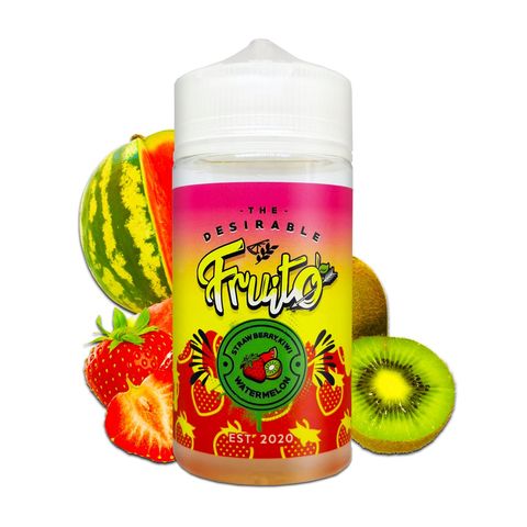 Fruito E-Liquids 200ml Shortfill Strawberry Kiwi & Watermelon On White Background