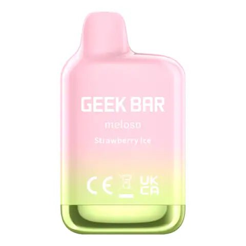 Geek Bar Meloso Mini Disposable Vape Strawberry Ice On White Background