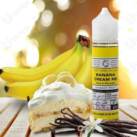 Glas Basix 50ml Shortfill E-Liquid Banana Cream Pie On White Background