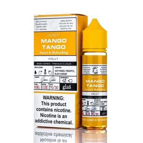 Glas Basix 50ml Shortfill E-Liquid Mango Tango On White Background