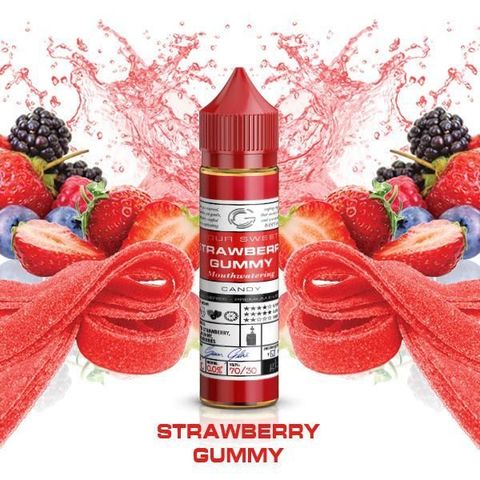 Glas Basix 50ml Shortfill E-Liquid Strawberry Gummy On White Background