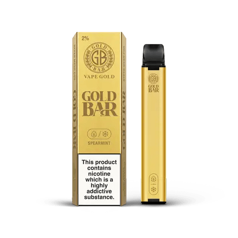 Gold Bar Disposable Vape Spearmint On White Background