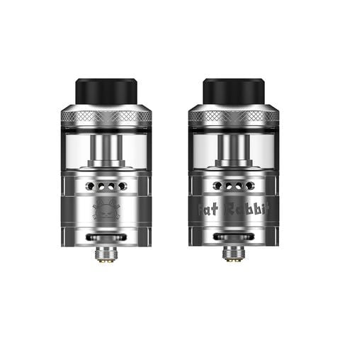 Hellvape Fat Rabbit RTA 28mm Stainless On White Background
