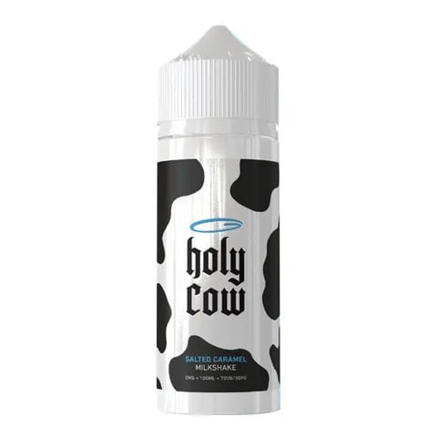Holy Cow 100ml Shortfill E-Liquids Salted Caramel Milkshake On White Background