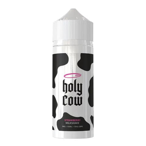 Holy Cow 100ml Shortfill E-Liquids Strawberry Milkshake On White Background