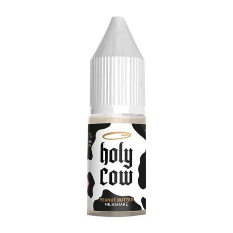 Holy Cow Nic Salt E-Liquids 10mg / Peanut Butter Milkshake On White Background