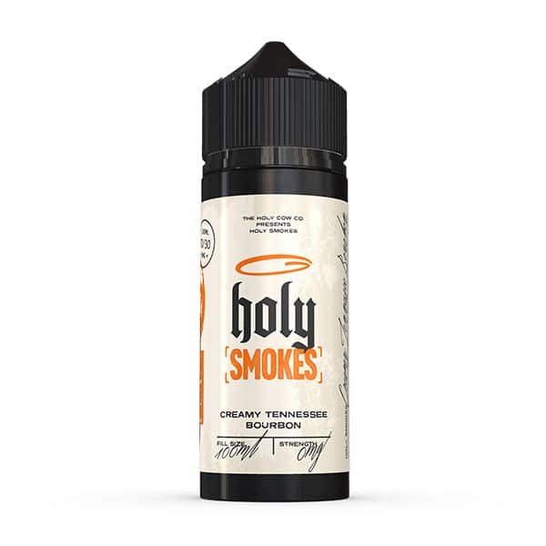 Holy Smokes 100ml Shortfill E-Liquids Creamy Tennessee Bourbon On White Background
