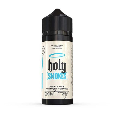 Holy Smokes 100ml Shortfill E-Liquids Vanilla Milk Kentucky Tobacco On White Background