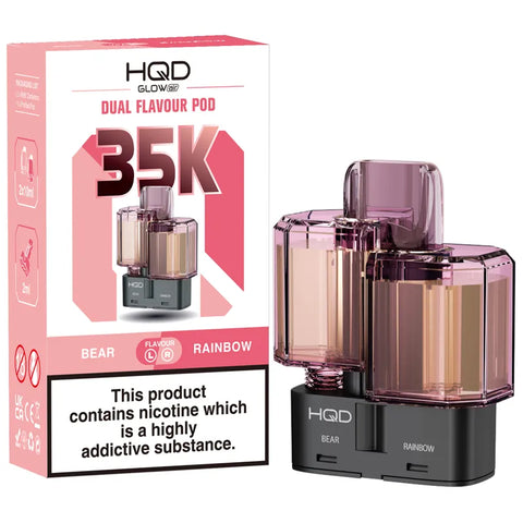 HQD Glow Air 35K Prefilled Replacement Pods Bear & Rainbow