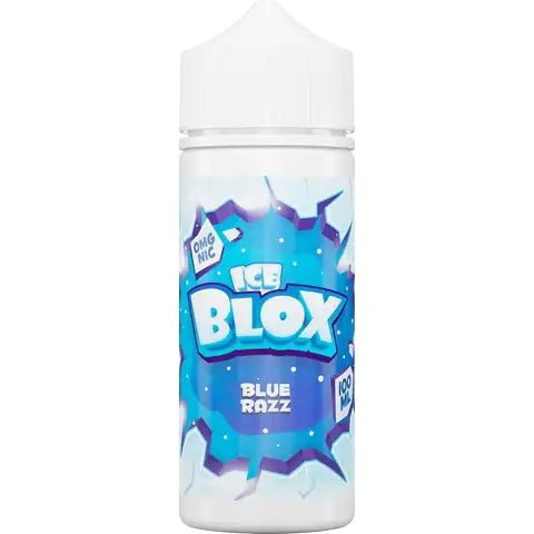 Ice Blox 100ml Shortfill E-Liquid Blue Razz On White Background