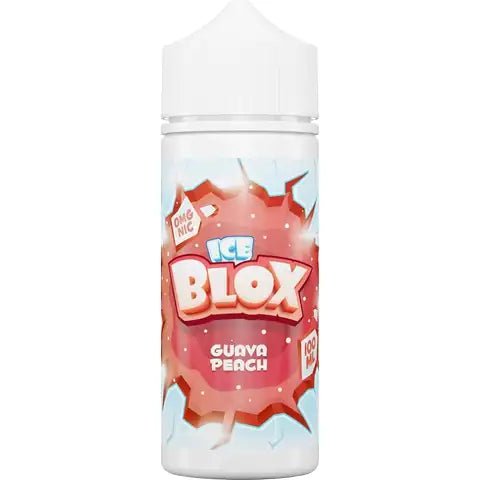 Ice Blox 100ml Shortfill E-Liquid Guava Peach On White Background