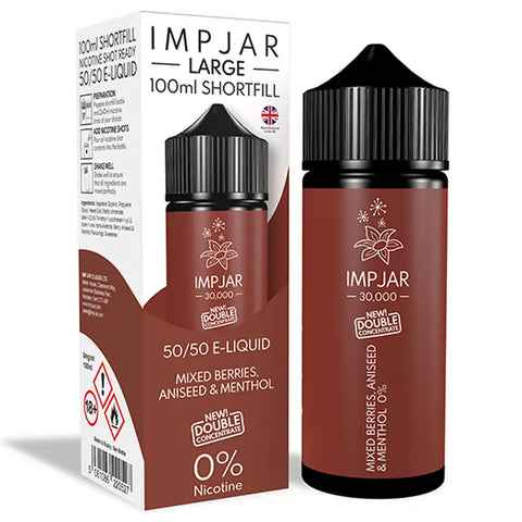 Imp Jar Large 100ml 50/50 Shortfill Vape Juice Mixed Berries Aniseed Menthol