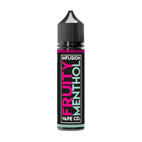 infusion vape co 50ml fruity menthol on black background