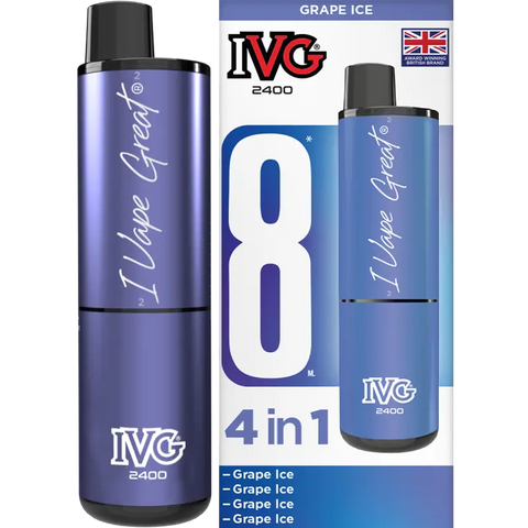 IVG 2400 Prefilled Vape Pod Kit Grape Ice