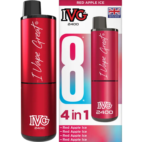 IVG 2400 Prefilled Vape Pod Kit Red Apple Ice