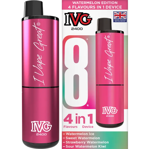 IVG 2400 Prefilled Vape Pod Kit 4-in-1 Watermelon Edition