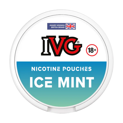 ivg nicotine pouch ice mint on black background