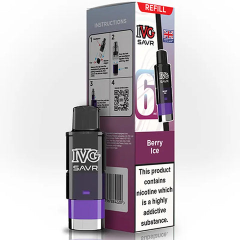 IVG SAVR Prefilled Replacement Vape Pods Berry Ice