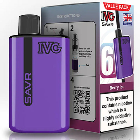 IVG SAVR Prefilled Pod Vape Kit Berry Ice