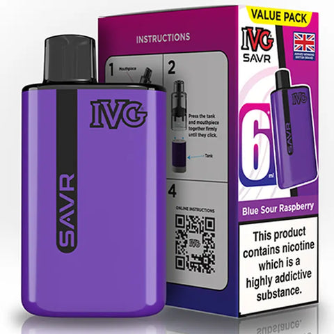 IVG SAVR Prefilled Pod Vape Kit Blue Sour Raspberry