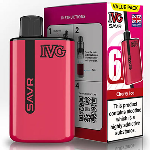 IVG SAVR Prefilled Pod Vape Kit Cherry Ice