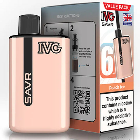 IVG SAVR Prefilled Pod Vape Kit Peach Ice