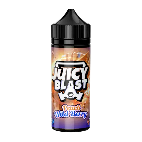 juicy blast peach wildberry 100ml on black background