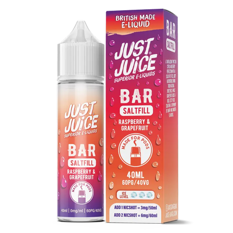 Just Juice Bar 40ml Saltfill Raspberry and Grapefruit