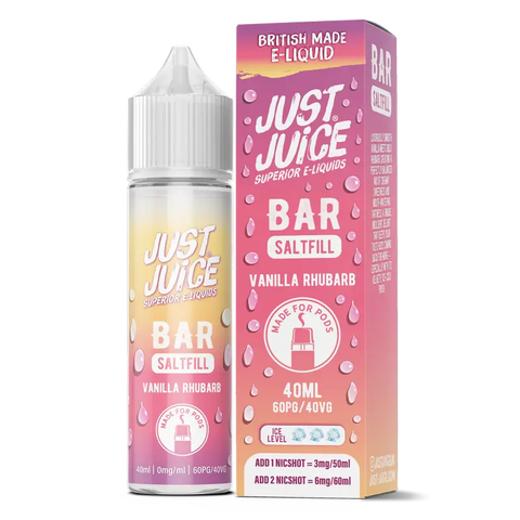 Just Juice Bar 40ml Saltfill Vanilla Rhubarb