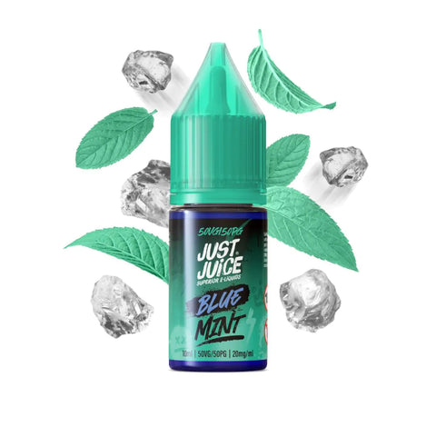 just juice blue mint blue salts on white background