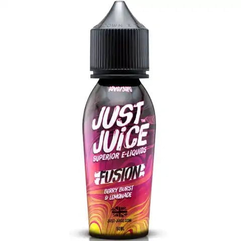 Just Juice Fusion Range E-Liquid 50ml Shortfill Berry Burst & Lemonade On White Background