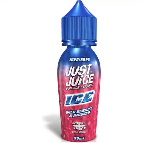 Just Juice ICE 50ml Shortfill E-Liquids Wild Berries & Aniseed On White Background