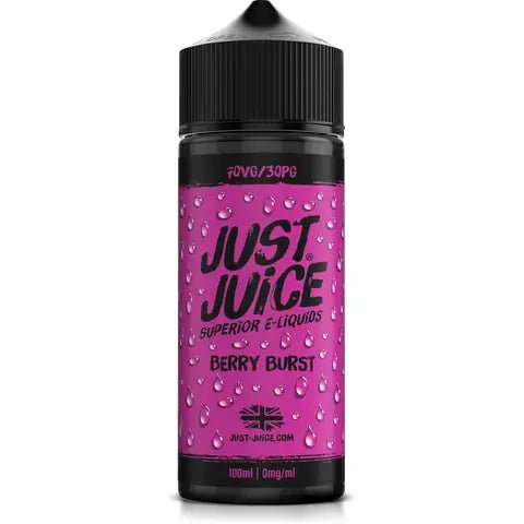 Just Juice Iconic 100ml Shortfill E-Liquid Berry Burst On White Background