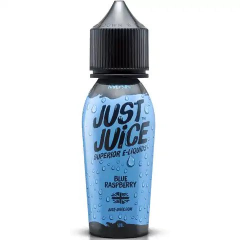 Just Juice Iconic Range E-Liquid 50ml Shortfill Blue Raspberry On White Background