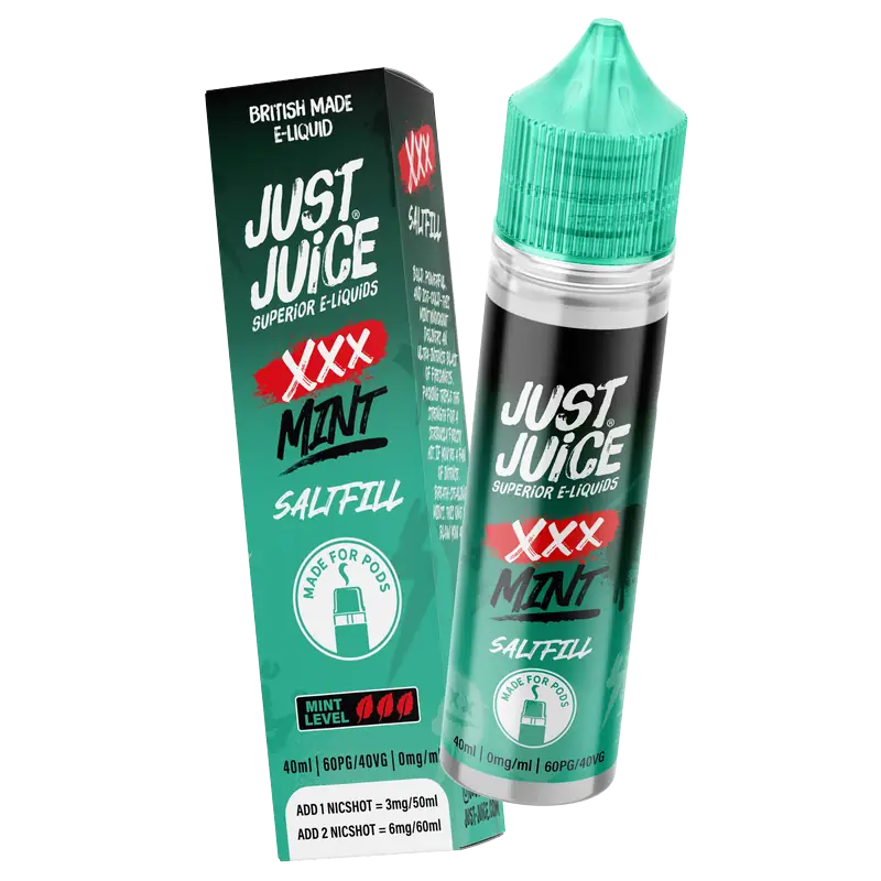 60/40 vape juice Just Juice Mint 40ml Saltfill (60/40) for MTL Pod Kits