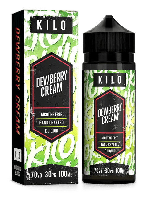 Kilo V2 E-Liquids 100ml Shortfill Range Dewberry Cream On White Background