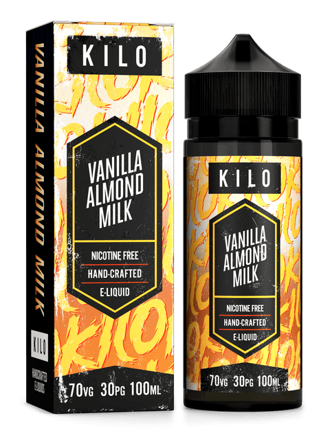 Kilo V2 E-Liquids 100ml Shortfill Range Vanilla Almond Milk On White Background