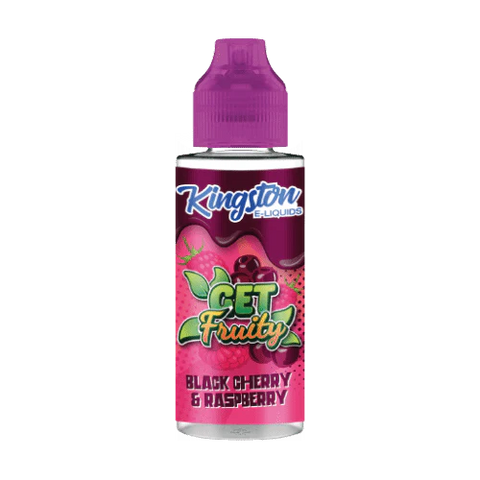 Kingston Get Fruity 100ml Shortfill E-Liquids Black Cherry Raspberry On White Background