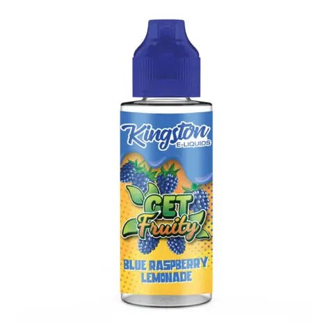Kingston Get Fruity 100ml Shortfill E-Liquids Blue Raspberry Lemonade On White Background
