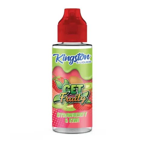 Kingston Get Fruity 100ml Shortfill E-Liquids Strawberry & Kiwi On White Background
