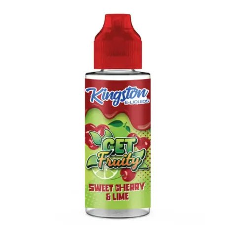 Kingston Get Fruity 100ml Shortfill E-Liquids Sweet Cherry & Lime On White Background