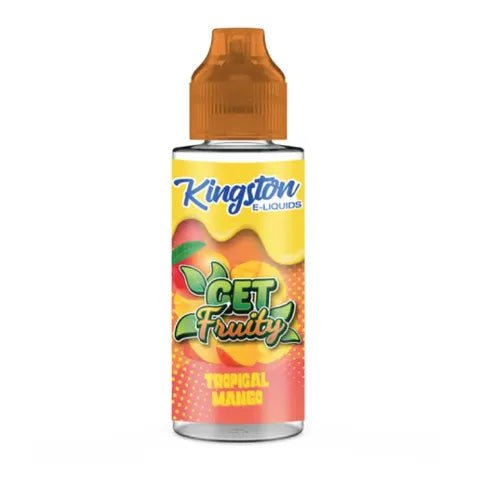 Kingston Get Fruity 100ml Shortfill E-Liquids Tropical Mango On White Background