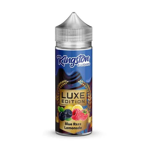 Kingston Luxe Edition 100ml Shortfill E-Liquids Blue Razz Lemonade On White Background