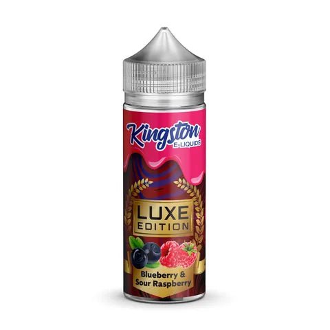 Kingston Luxe Edition 100ml Shortfill E-Liquids Blueberry Sour Raspberry On White Background