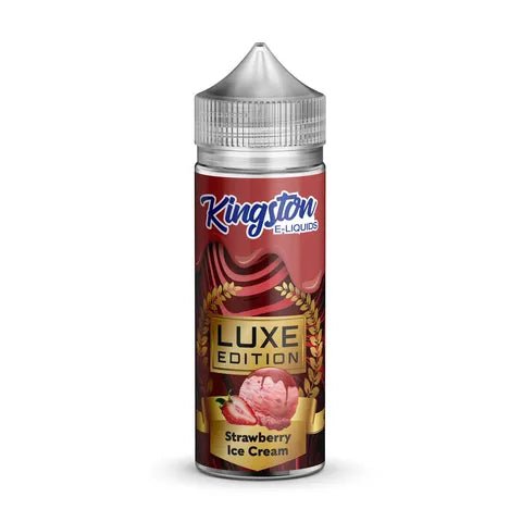 Kingston Luxe Edition 100ml Shortfill E-Liquids Strawberry Ice Cream On White Background