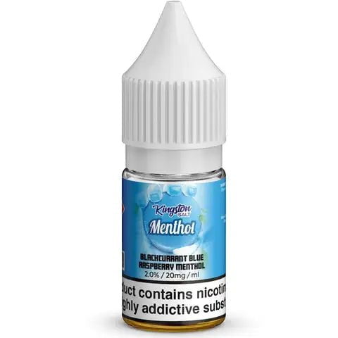 Kingston Menthol Nic Salt E-Liquids Blackcurrant Blue Raspberry / 20mg On White Background