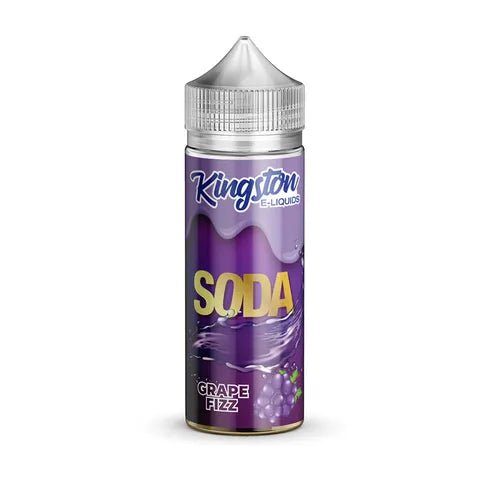 Kingston Soda 100ml Shortfill E-Liquid Grape Fizz On White Background