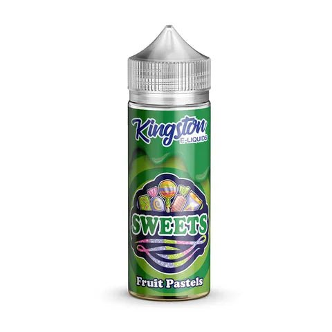 Kingston Sweets 100ml Shortfill E-Liquid Fruit Pastels On White Background