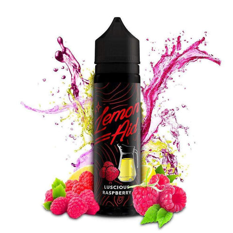 Lemon-Aid 50ml Shortfill E-Liquids Luscious Raspberry On White Background